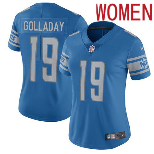 Women Detroit Lions 19 Kenny Golladay Nike Blue Vapor Limited NFL Jersey